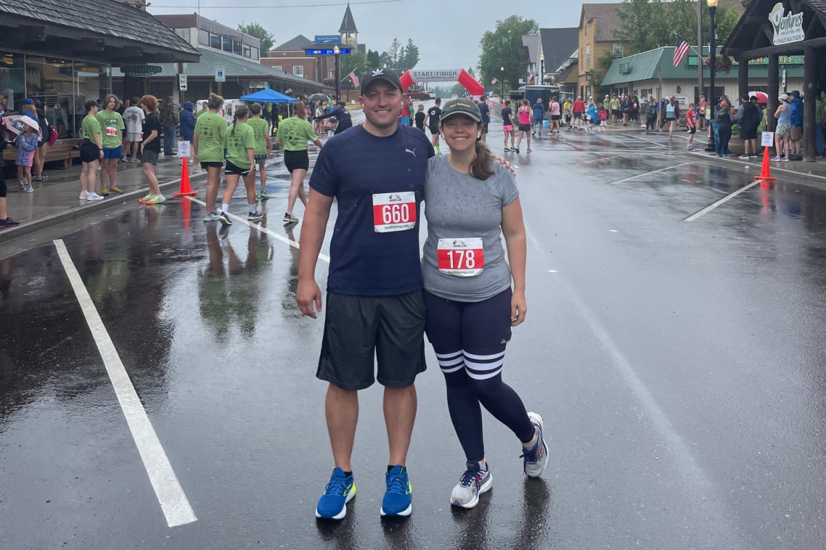 Meggan about to run the Musky Fest 5K.