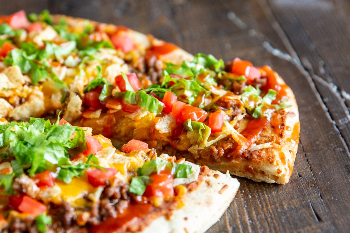 A taco pizza.